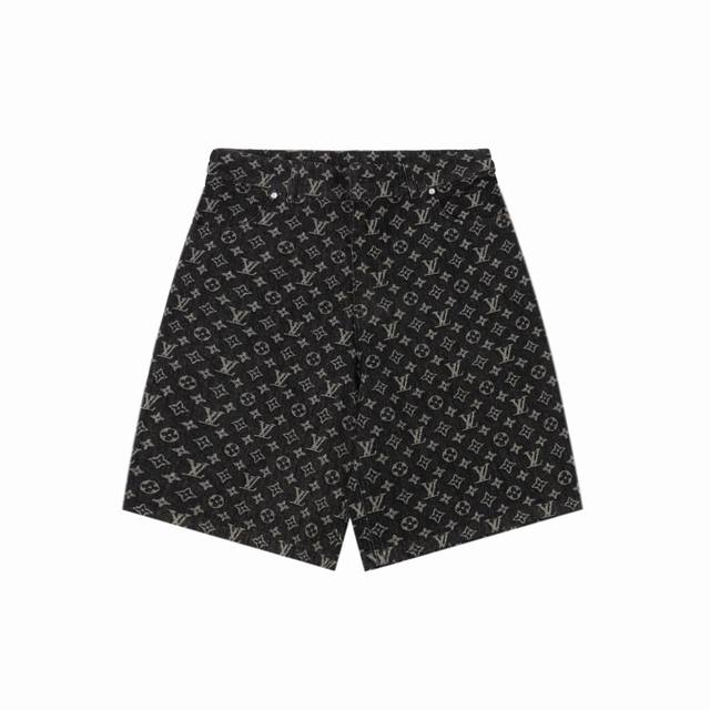 louis Vuitton 路易威登 Fa满印珍珠扣老花牛仔短裤 高端定制1:1面料，字母立体高度清晰，原版定制里布，小牛皮卡扣，金属独家定珍珠扣，镭射字母，高
