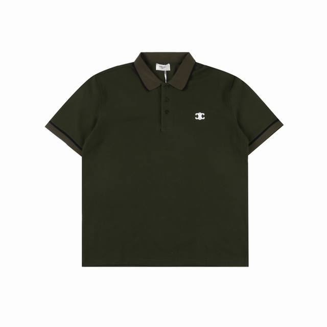 celine 赛琳 经典凯旋门小标刺绣短袖Polo衫 双面丝光长绒棉进口珠地面料，质感柔软细腻爽滑，舒适透气凉爽， 且久穿久洗不褪色不变形。进口田岛机刺绣。 胸