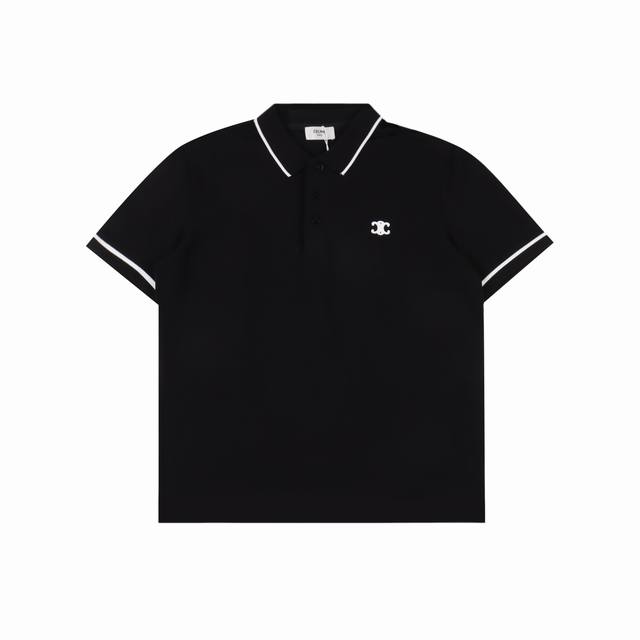 celine 赛琳 经典凯旋门小标刺绣短袖Polo衫 双面丝光长绒棉进口珠地面料，质感柔软细腻爽滑，舒适透气凉爽， 且久穿久洗不褪色不变形。进口田岛机刺绣。 胸