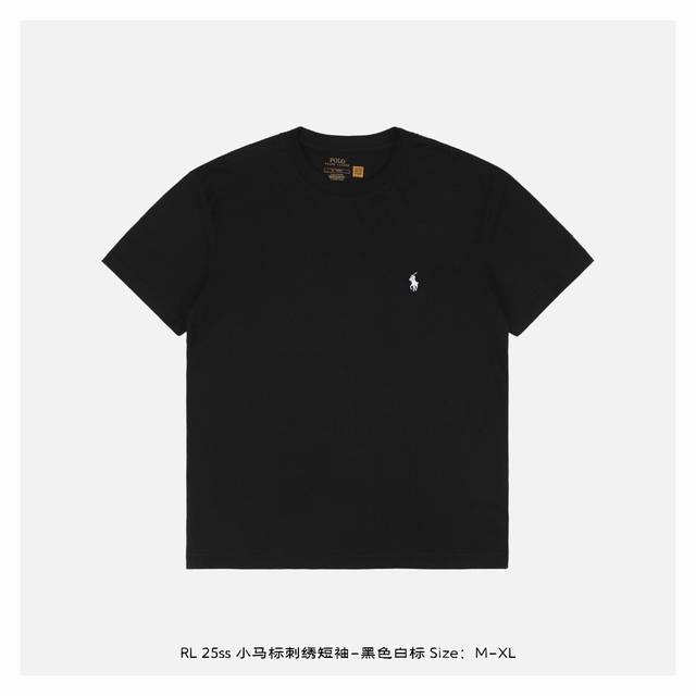 ralph Lauren 拉夫劳伦 25Ss 小马标刺绣短袖-黑色白标 面料采用200克重精梳棉，定制32支1*1螺纹，成衣两遍水洗处理，面料舒适亲肤无异感，定
