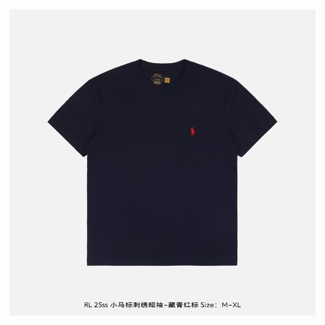 ralph Lauren 拉夫劳伦 25Ss 小马标刺绣短袖-藏青红标 面料采用200克重精梳棉，定制32支1*1螺纹，成衣两遍水洗处理，面料舒适亲肤无异感，定