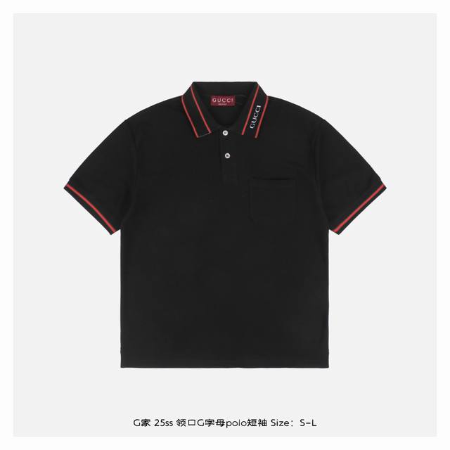 gucci 古驰 25Ss 领口G字母Polo短袖 原版5600购入，原版面料 G珠地布料，选用棉质珠地网眼布打造，定制材质 G长绒棉，衣领为双系统提花定织扁机