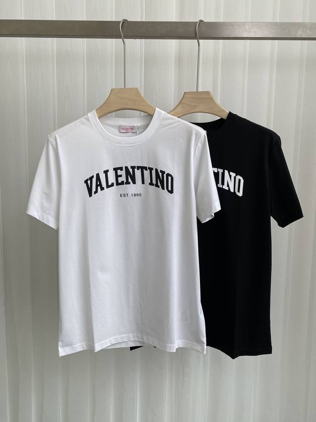 valention.春夏新品字母立体印花标识短袖T恤，采用定制80支双股丝光棉面料；黑色 白色 S～Xxxl 可定制4Xl、5Xl