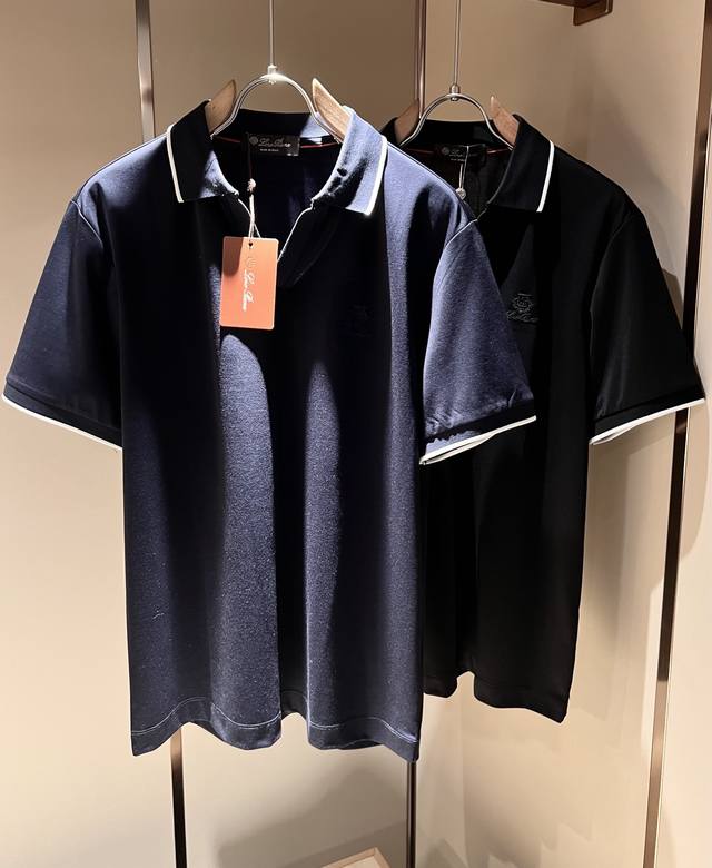 loro Piana诺悠翩雅 2025春夏男士最新的贸易订单Polo衫，全品相！！上身舒适透气，不僵硬，整体有着丰富的立体感，品质出口订单，衣身Logo图案刺绣