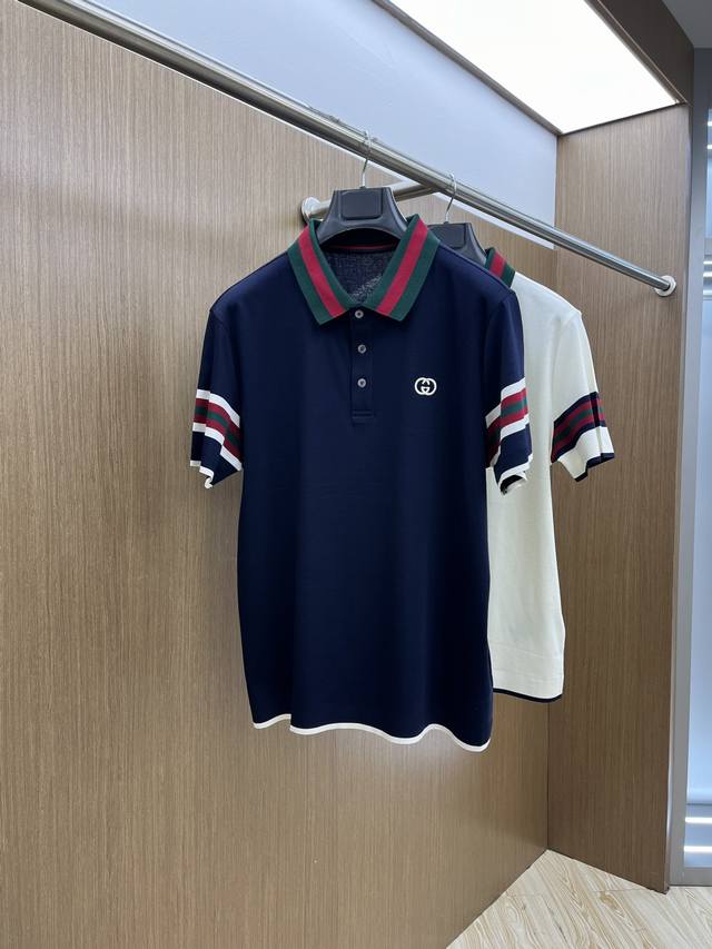 新款 Guc 高品质 25早春新款短袖Yyds 日常出门闭眼搭 定制朱地弹力棉面料短袖Polo衫T恤 魅力在于创造了简约奢华感的时尚,随意搭配感受英式风格独特气
