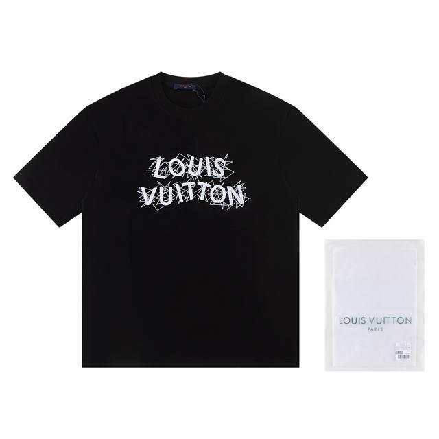 一首批.散单+10 Louis Vuitto*2025最新款短袖T恤 材质:采用高版本300G双纱精梳棉 尺寸:S M L Xl 颜色:黑白 款号:W2648