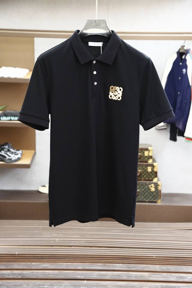 罗意威- Loewe-2025Ss夏季新品，男士胸前经典徽标刺绣珠地网眼商务休闲短袖Polo衫！香港洋行渠道货，重磅高端级臻品，完美沿袭了普家的精髓与基因，胸前