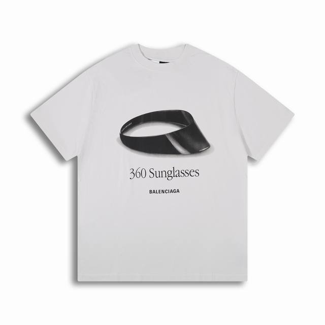 正确版高品质 Blcg巴黎新款360太阳帽子精细数码直喷印花短袖T恤 采用21支精梳赛络纺纱，对板定织加密加厚单面布，无尘烧毛加食毛工艺，洗后无毛绒。洗后克重2