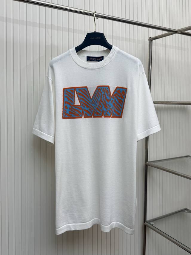 lv 路易字母嵌花圆领针织短袖T恤 Size：S M L Xl