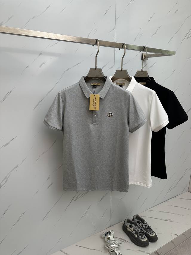 burb 最新最顶级版本Polo衫短袖，最顶级的品质.玉蚕丝 顶级制作工艺进口面料，专柜款独特设计，采用进口高端订制进口手感一流！！码数：M 4Xl