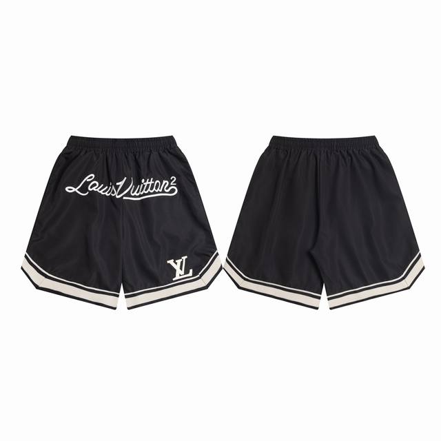 款M252 Lv短裤 Louls Vulttovlv路易威登大Logo刺绣织带短裤 全网独家首发 进口百灵达专机万针刺绣 效果饱满 立体清晰 无毛边 不跳针 重