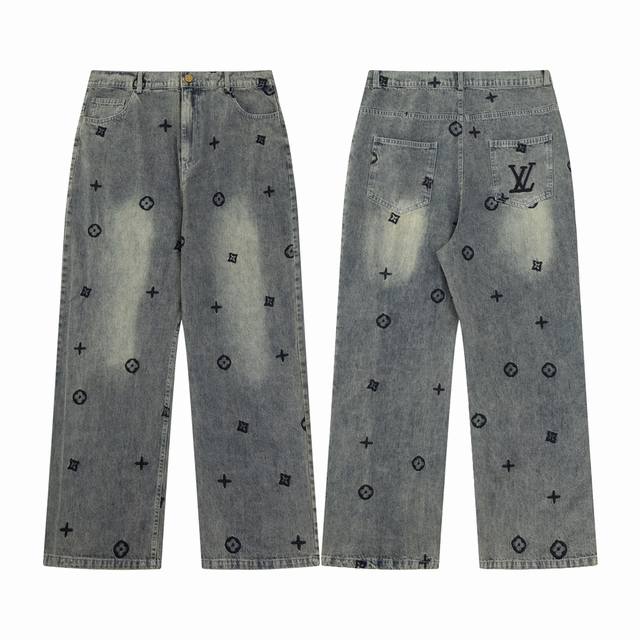 款M828 Lv Louis Vuitton 路易威登 Lv水洗高级刺绣Logo牛仔裤 顶级品质 原版复刻 原版购入，1:1完美复刻，原色酵母水洗工艺 精选重磅