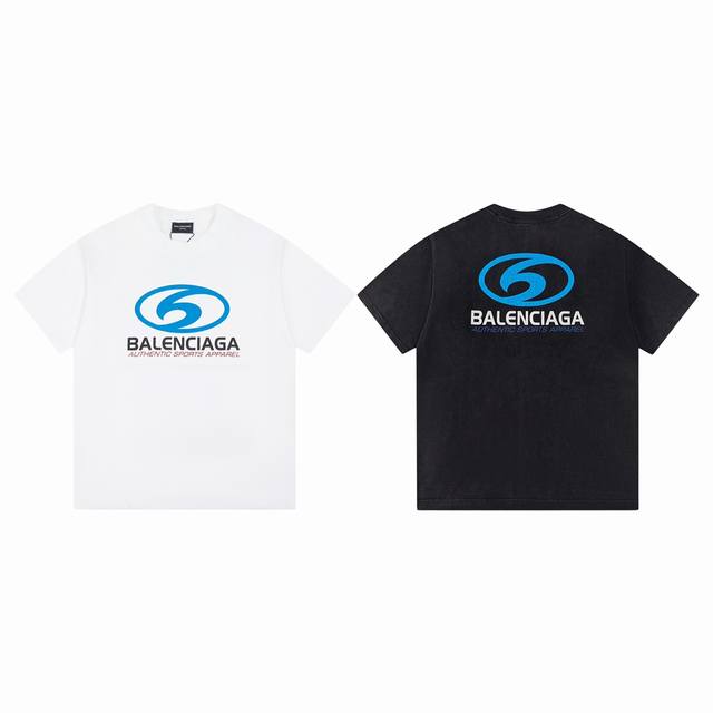款M56 巴黎 Balenciaga 巴黎世家 Ss 模糊Logo直喷印花短袖T恤 正确260G定染双纱面料 进口直喷机器环保材料印花 字母立体清晰 效果立体