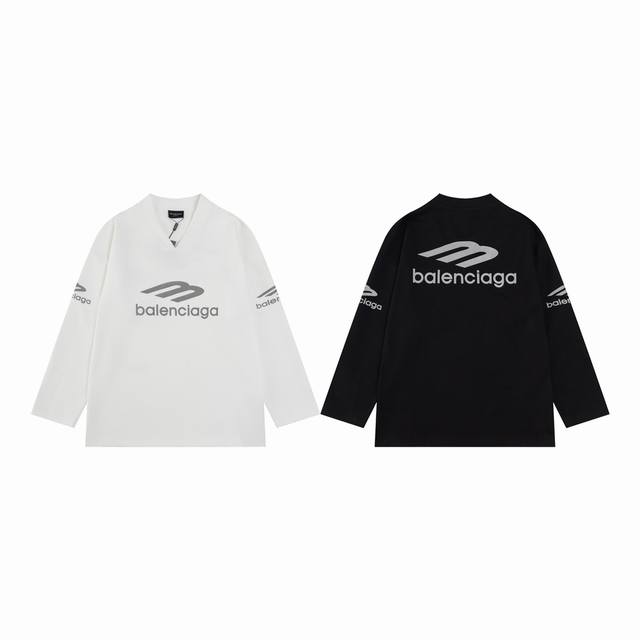 款M727 巴黎 Balenciaga新款Blcg 巴黎世家滑雪系列长袖爆款Skiwear最新系列深V长袖T 足够廓形！春夏可单穿无压力，冬天可以在里面套一件T