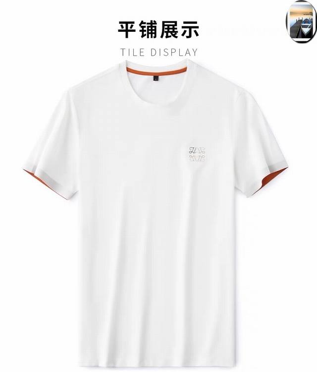 罗意威 顶级时尚商务短袖高级丝光棉定制春夏新款短袖高级定制百搭款式 任何人都可以轻松驾驭 面料全订制工艺 胸前奢华经典品牌最新Logo设计，非常显档次懂货的必须