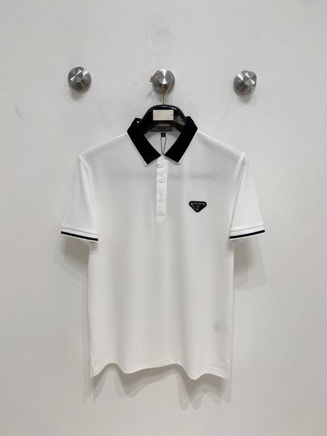 开春新品 普拉达 %新疆长绒棉 面料柔软舒适透气 夏季 限量款短袖Polo系列 -3Xl