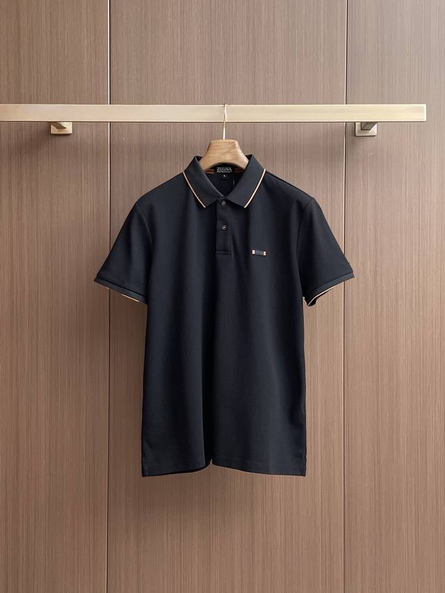 开春新品 杰尼亚 %新疆长绒棉 面料柔软舒适透气 夏季 限量款短袖Polo系列 -