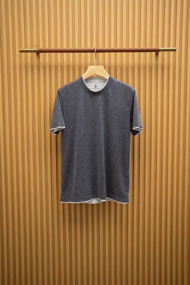 bc2540 Ss最新款T恤 优质棉麻面料定织 经典假两件设计 Size：M-Xxxxl