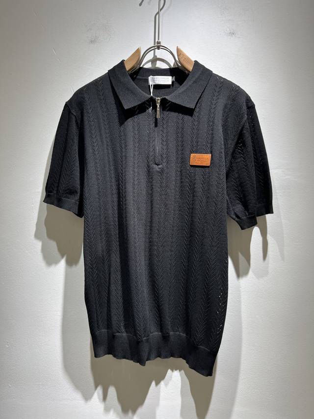 bc-Brunello Cucineli 2025春夏新款男士短袖针织Polo衫，众多明星都爱穿的时尚百搭单品！胸前Logo皮革超级好看,喜欢经典简约的朋友,一