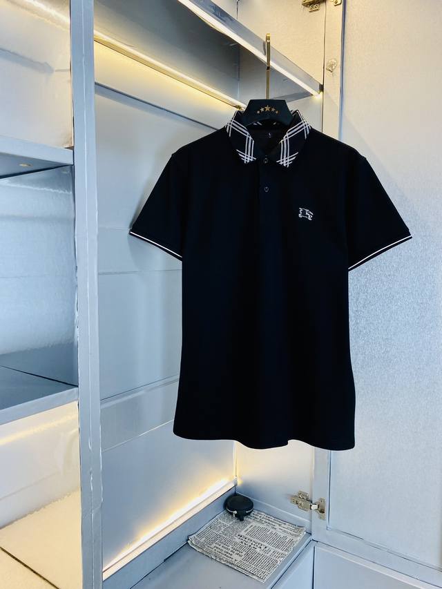 穿190斤巴宝莉Burberry 原单品质 2025最新款衣服 男装翻领短袖 精选专柜订制顶级进口面料 所有细节做工完美1比1复刻 还原正品百分百 原版五金 高