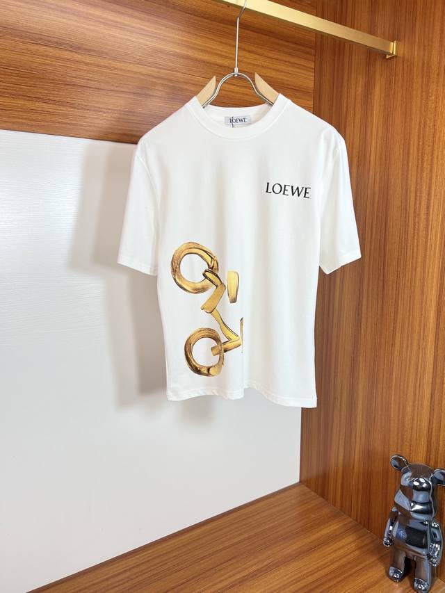 loewe 罗意威 2025春夏新品 三标齐全 丝光棉短袖T恤 好货不用过多介绍 看细节 专柜码数：M-Xxxl 175 140建议L