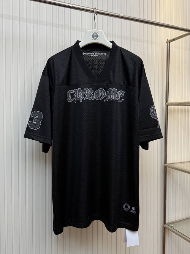 ch 克罗心 25Ss黑色款V领网眼短袖款冰球服 Size S M L Xl