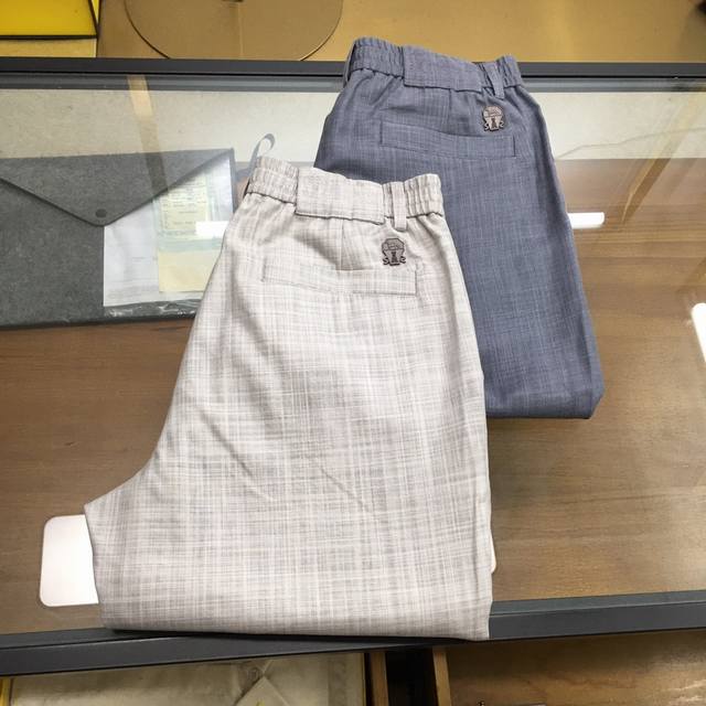 专柜新品 Brunello Cucinelli-Bc -2025春夏新款男士天丝棉麻休闲裤。独家专供进口原版天丝棉麻面料，透气柔软透气很强，笔挺垂感十足，整件衣