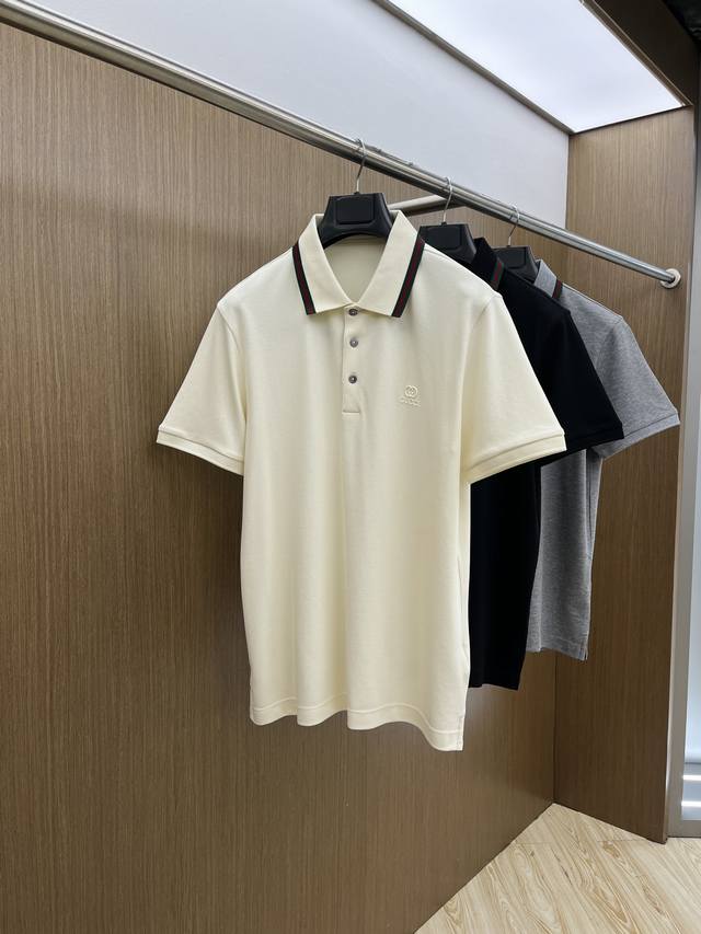 guc 高品质 25早春新款短袖Yyds 日常出门闭眼搭 定制朱地弹力棉面料短袖Polo衫T恤 魅力在于创造了简约奢华感的时尚,随意搭配感受英式风格独特气质.