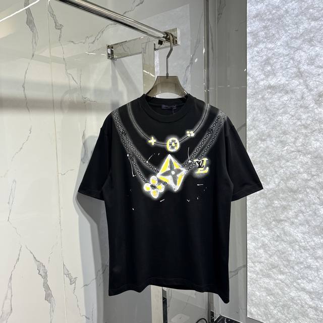 l*新款吊坠字母短袖T恤 颜色:黑色 白色 码数:M-2Xl