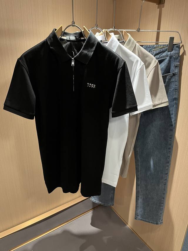 boss 2025春夏新款男士短袖Polo衫，最新款全网独家首上！！~既经典有时尚百搭，谁不爱啊，将经典再次展现，非常的耐看，自带低奢光环与辨识度！Pr*Da传