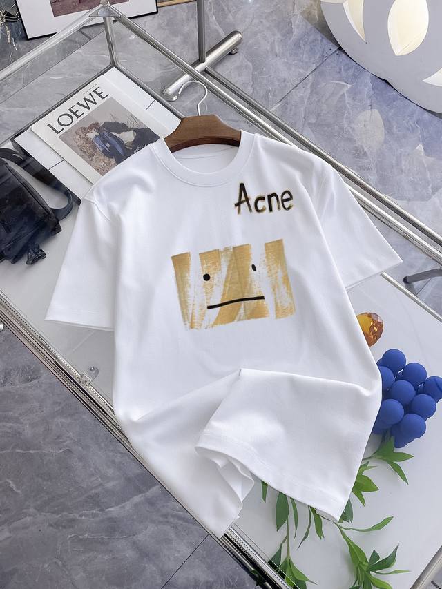 acne 顶级版本 顶级版本 新款字母印花双层重工短袖T桖 字母图案不管是T桖还是卫衣都是每年的爆款单品 前幅大面积印花采用大康丽数码印花机直喷 成本极高 经过