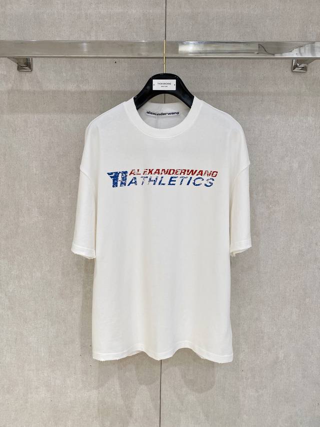alexarderwang 亚历山大.王 2025Fw早春残缺直喷印花半袖T恤 重磅纯棉洗水 这件T恤我可以穿到天荒地老经典款T恤永不过时，爱了爱了版型好酷，搭