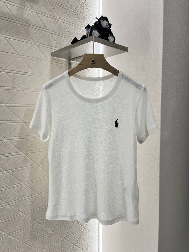ralph Lauren*2025新品上架 圆领刺绣徽标 定制Yb亚麻棉材质 弹力舒适 透气好穿 圆领短袖裁剪 凸显品牌格调 面料柔软带有弹力 呈现显瘦视觉效果