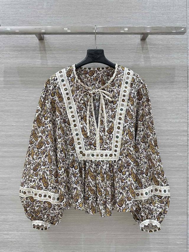 独家首发高端原单品质 Isabel 25Ss早春新品！浪漫法式度假风印花刺绣衬衣！定制进口重磅100%纯棉面料质感细腻舒适！灵感来自普罗旺斯风格图案演绎假日格调