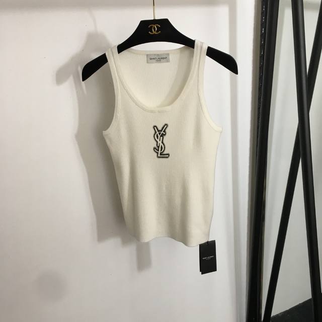 款号20252611 Ysl*新款 Logo字母羊毛针织背心，白色，灰色，黑色，Sml， M码；胸围68，长53