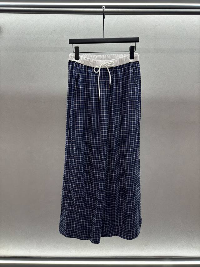 2680 Spring And Summer ！Reva*N，撞色蓝格子休闲裤， 定制格纹面料，舒适透气， 上身松弛感拉满，包容性超好， 三码！