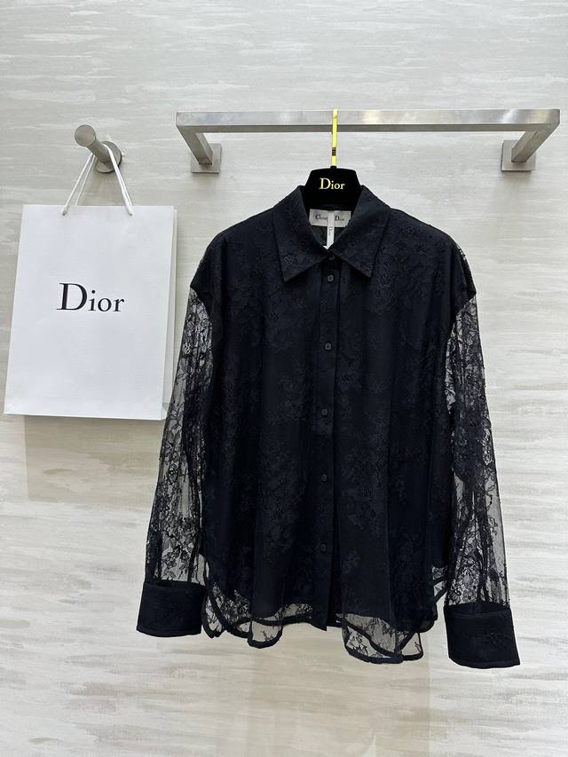 dio2新款 蕾丝衬衣 内里真丝里衬 宽松版型 高品质现货首发Size：S M L Xl M码肩宽：52，胸围：122，衣长：70