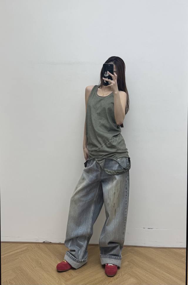 rick Owens 2025 新款两头拼接小众设计时尚潮流个性背心 Smlxl