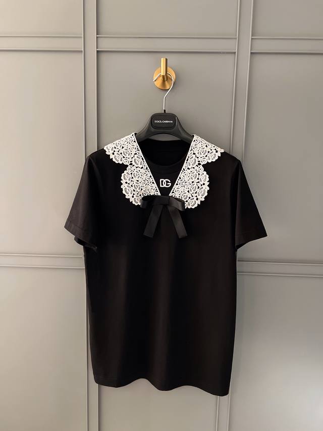 25春夏新品领子绣花T！绣花有质感！设计感兴趣现货36-38-40-42