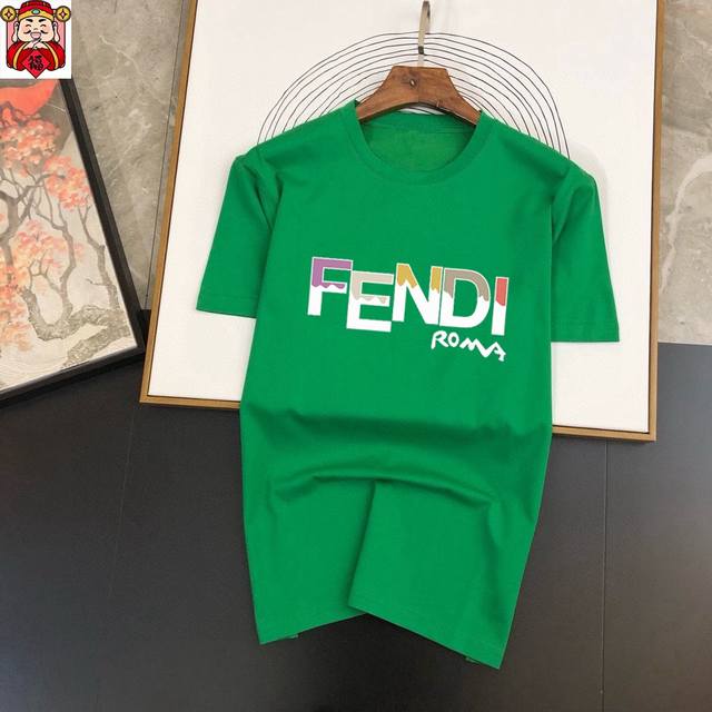 直 品牌 Fendi 芬迪 胖子福音 原单男士休闲短袖T恤，2025春夏新品，定制胸前顶级Logo 工艺、搭配整件细节 品质及剪裁设计都堪称一流，定制进口丝光棉