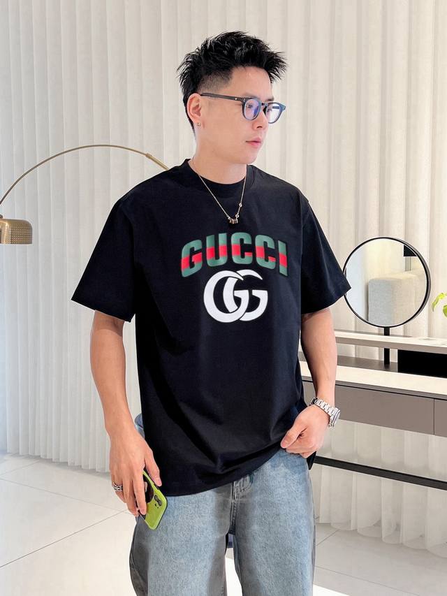 gucci 古奇 2025年春夏新品上新 三标齐全 纯棉圆领短袖T恤 好货不用过多介绍 看细节 专柜码数：M-Xxxl 175 140建议L