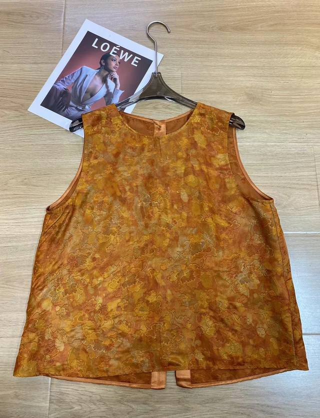 爆款上新 跑量前后两穿背心 面料：真丝交织香云纱 尺码：S-Xxl