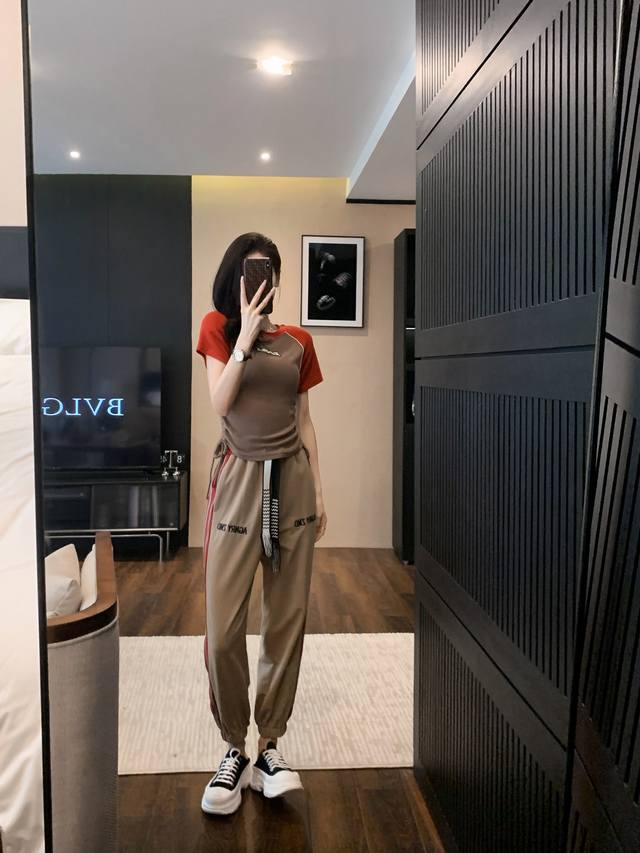 夏季短袖长裤套装 面料 棉 氨纶 码数 S M L Xl 胸围76 80 84 88 衣长49 50 51 52 腰围60 64 68 72 裤长96 97 9