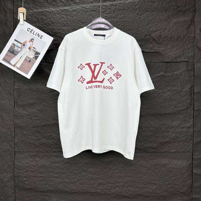 驴家2025新款红色字母Logo情侣款短袖T恤 高版本高版本 原版面料 数码直喷印花工艺 网红明星同款 高版本 高 品质 面料采用32支双纱280克精梳棉面料