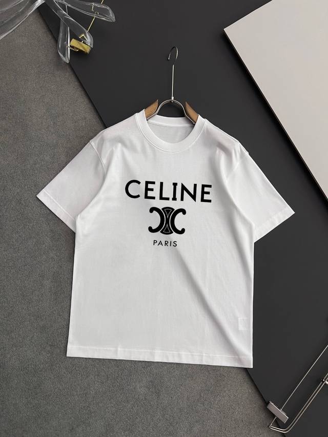 celin* 260克纯棉双纱宽松靓仔T恤 爆款现货春夏短袖，简约基础衣橱神器， 休闲百搭必备款 做工走线质感一流，两色推荐：白色、黑色、 宽松版型S-2Xl