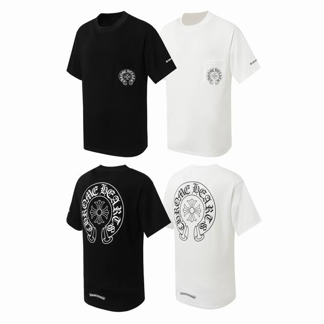 2104款 跨境跑量款 追求质量请勿下单 -Chrome Hearts 克罗心 24Ss经典马蹄印花爆款短袖T桖 -高克重高密度高品质 毛料柔软细腻亲肤 触感软