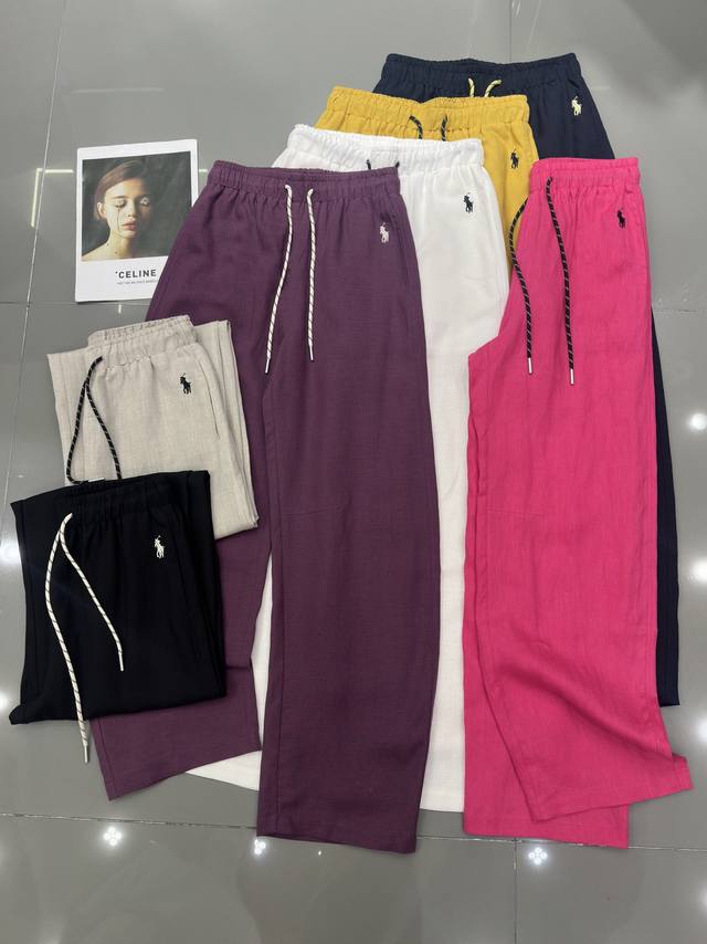 polo 拉夫劳伦 爆款夏季延续左刺绣Logo标麻料弯刀裤撞色绑带设计 100%亚麻料质感超级好 性价比高 颜色超好看 版型绝了 巨巨显瘦 包容性极强 必备单品