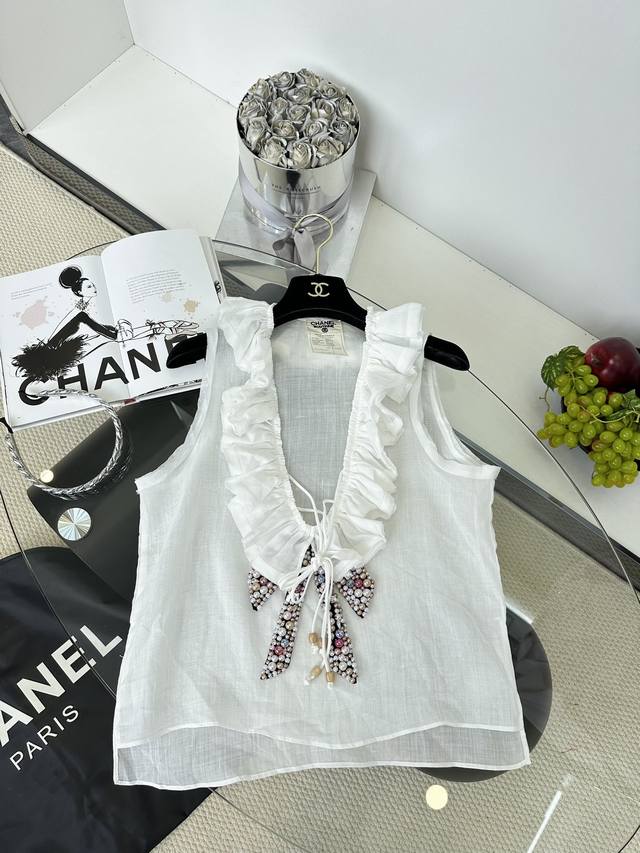 25Ss 小香中古 高定顶珠竹节麻料上衣 限量发售1 Size S M L