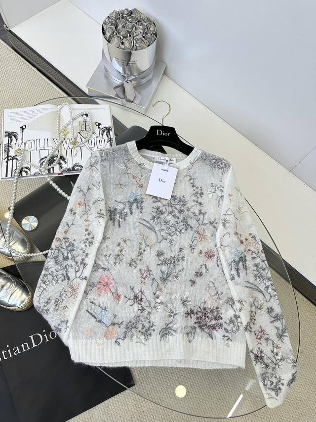 25Ss 迪奥2025早秋款重工刺绣毛衣1 Size S M L