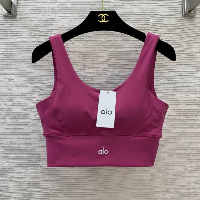 款号D25040745 Aloyoga新款 字母Logo刺绣徽标U字背时尚百搭美背吊带Pp！玫红色、绿色、灰色、黑色、 M码：胸围76～86，衣长35